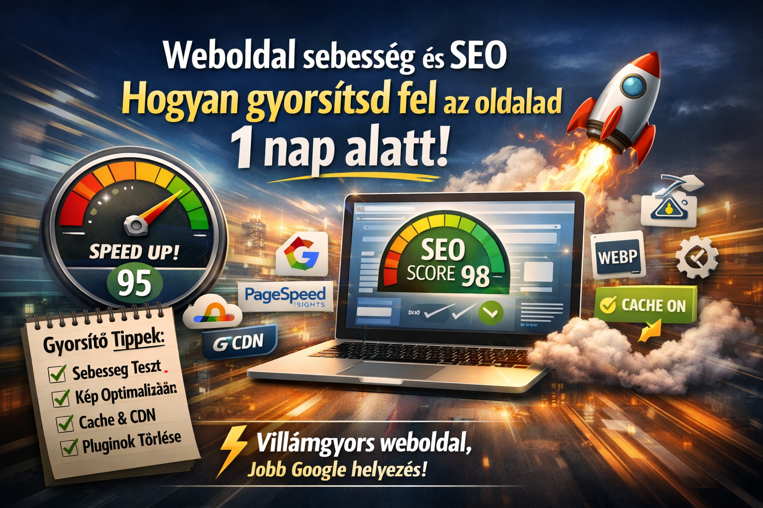 Weboldal sebesség és SEO – hogyan gyorsítsd fel az oldalad 1 nap alatt?